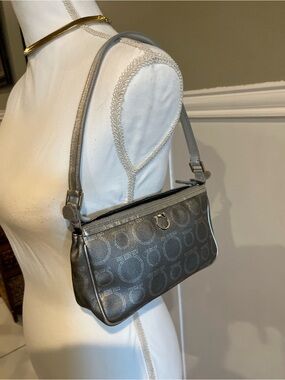 Salvatore Ferragamo Silver Shoulder Small Bag Subtle Logo